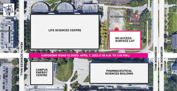 Agronomy Road closure between Wesbrook Mall to Health Sciences Mall