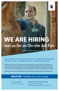 Custodial Services is hiring